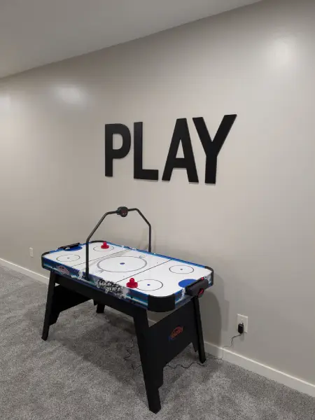 Gaming area in the room, interior design
