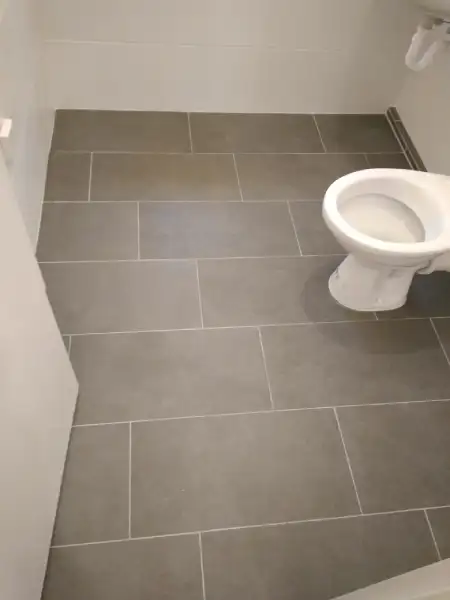 Floor tile installation, toilet installation